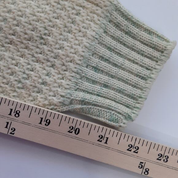 Vintage 1960s Towncraft Penneys Turtleneck Sweater 100% Wool Aran Jumper Sz L - Picture 10 of 10